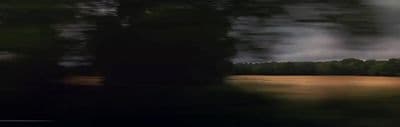 a blurry picture of a field with trees in the background