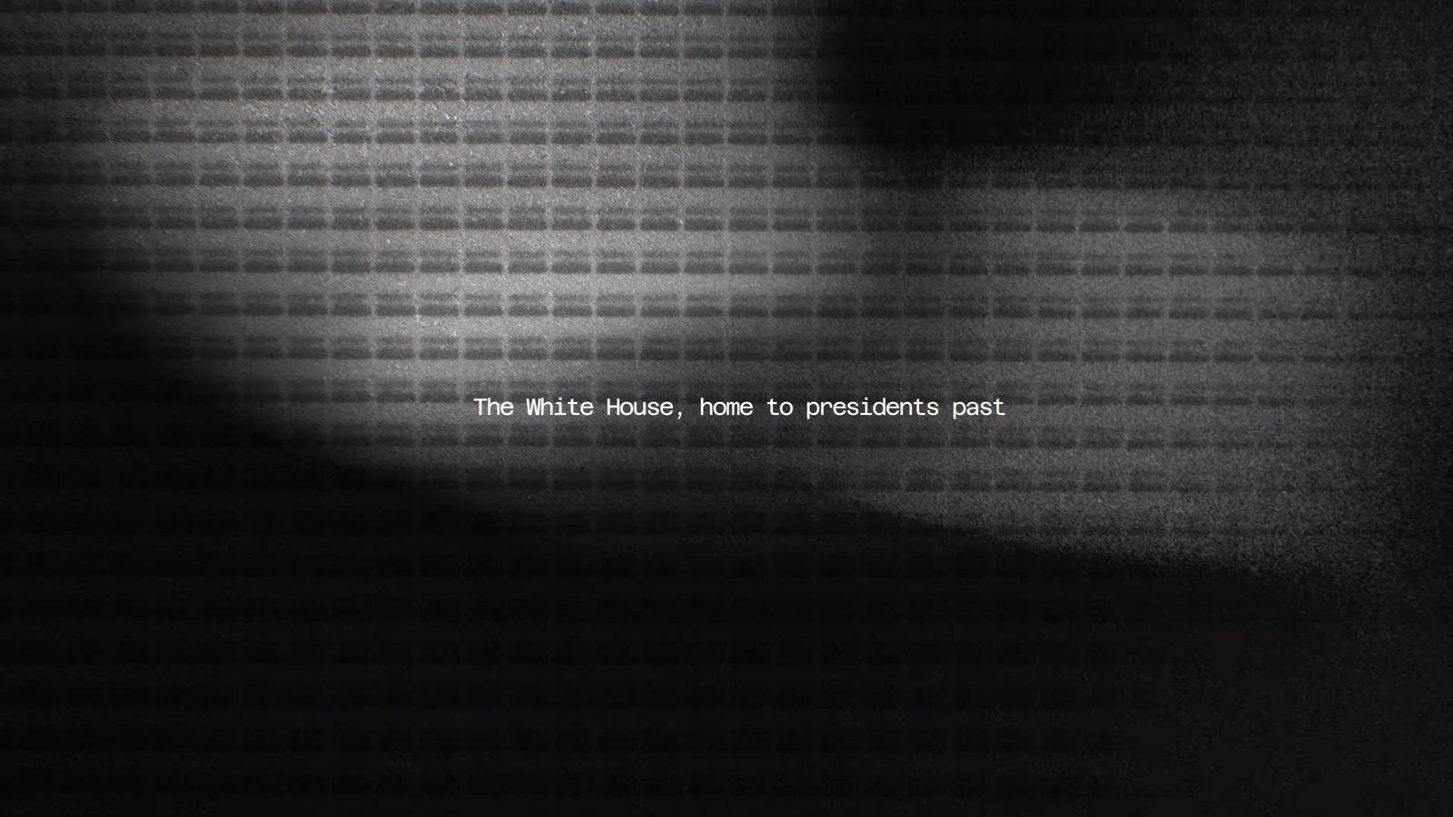 a blurry photo of a person's face with the words the white room