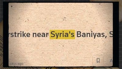 a picture of a newspaper with the words strike near syria's baniya