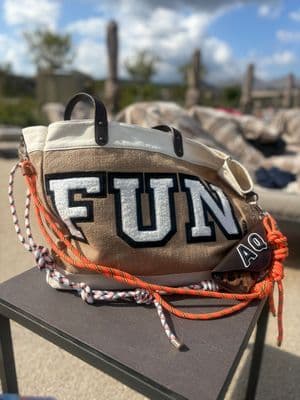 a purse sitting on top of a table