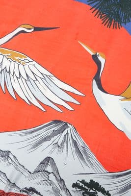 a picture of two birds flying over a mountain