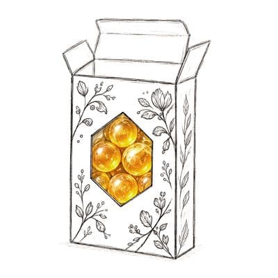a drawing of a box of oranges on a white background