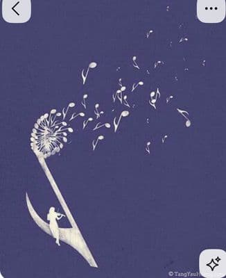 a picture of a dandelion blowing in the wind