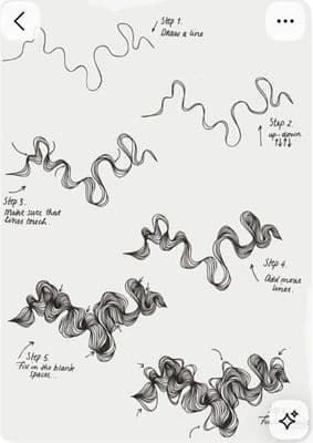 a drawing of different types of hair