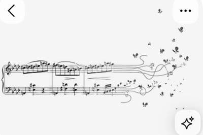 a drawing of a musical instrument with notes