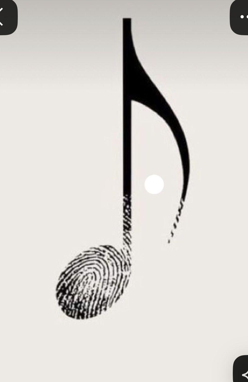 a music note with a fingerprint on it