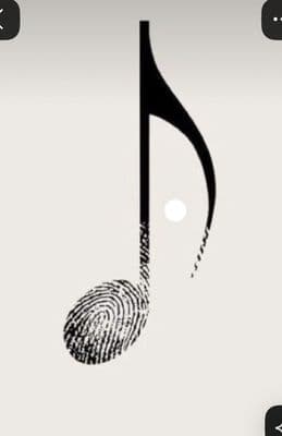 a music note with a fingerprint on it