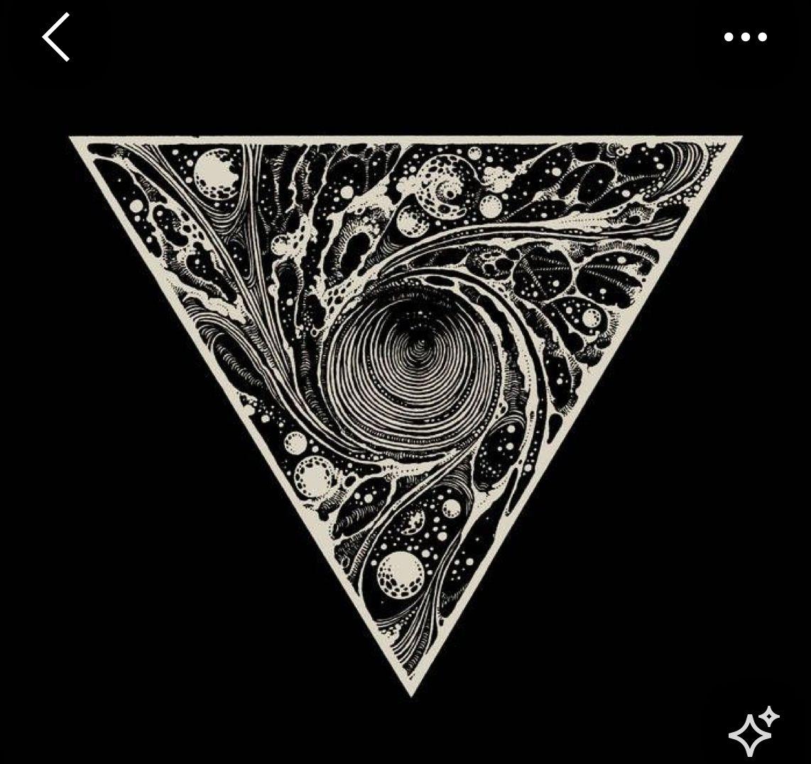 a black and white picture of a triangle