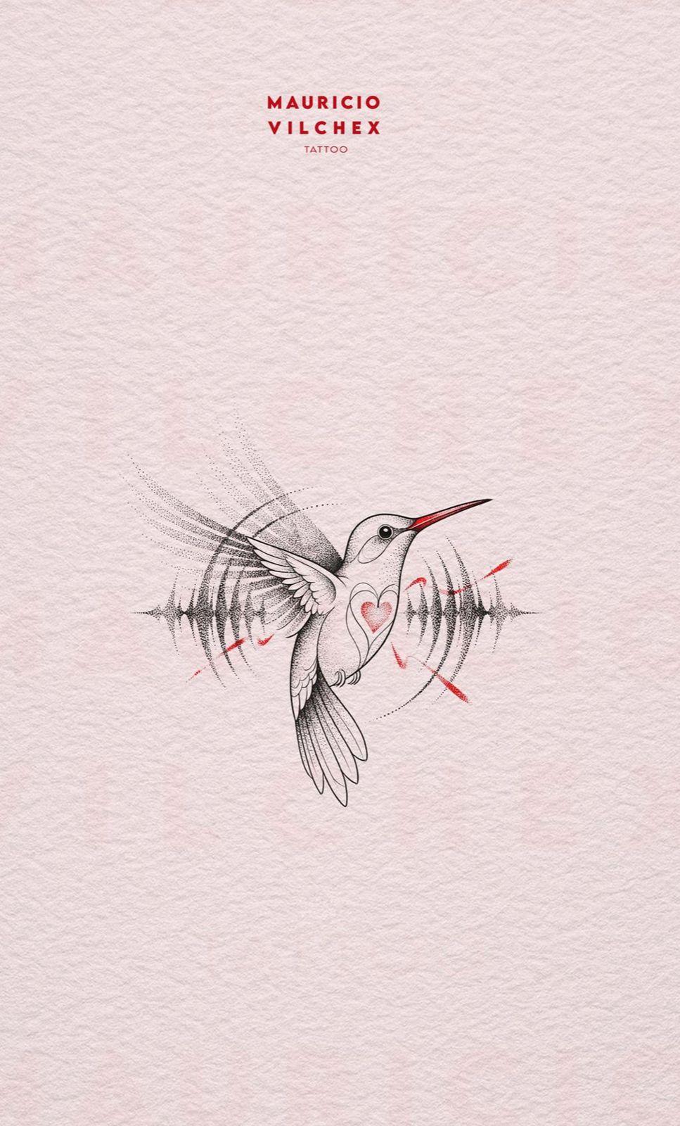 a drawing of a bird with a heart in its beak