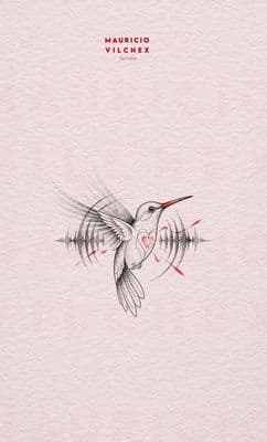 a drawing of a bird with a heart in its beak