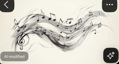 a drawing of musical notes on a white background
