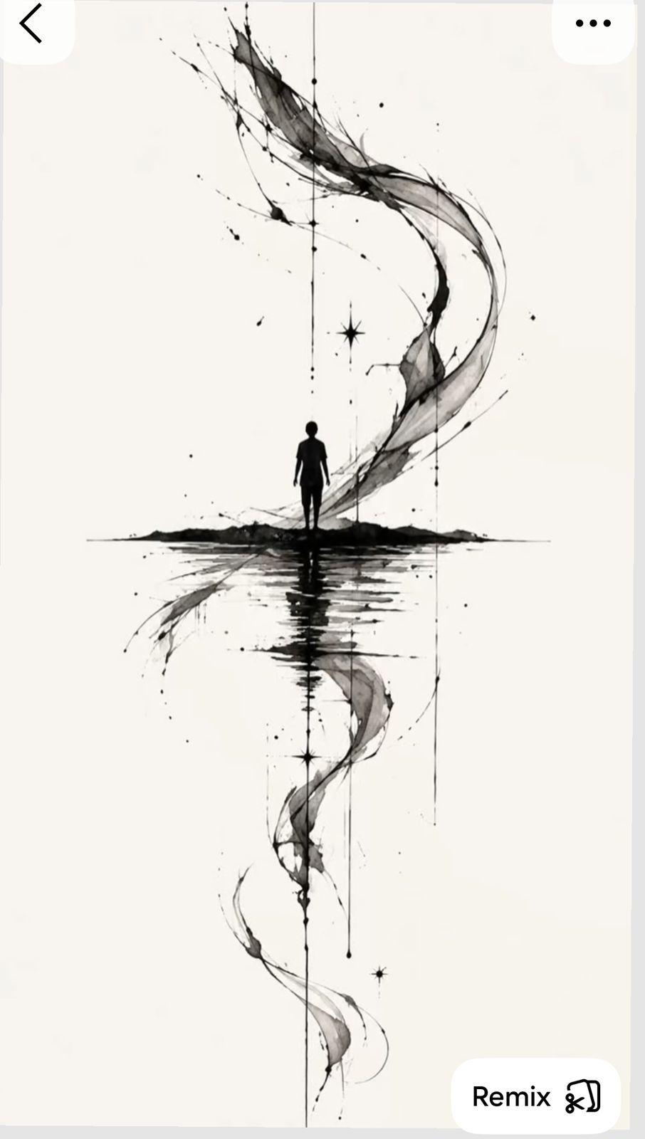 a person standing on top of a body of water