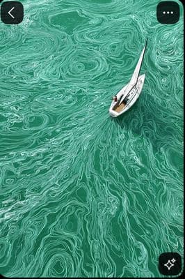 a boat floating on top of a body of water