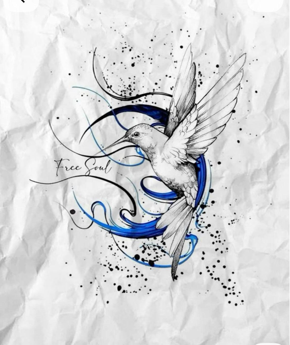 a drawing of a bird on a piece of paper