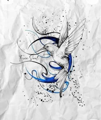 a drawing of a bird on a piece of paper