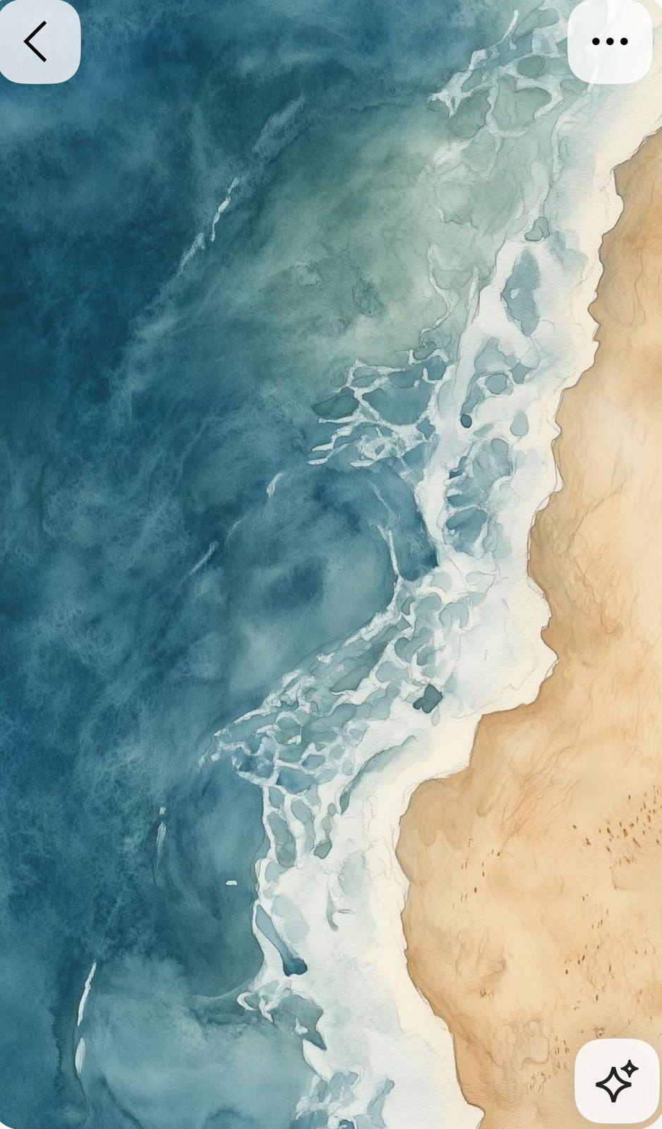 an iphone with a picture of a beach in the background