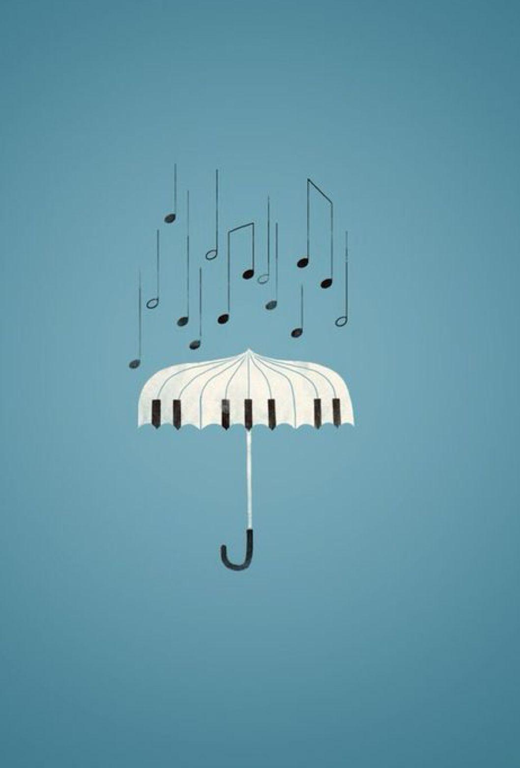 an umbrella with musical notes hanging from it