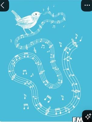 a white bird sitting on top of a blue background