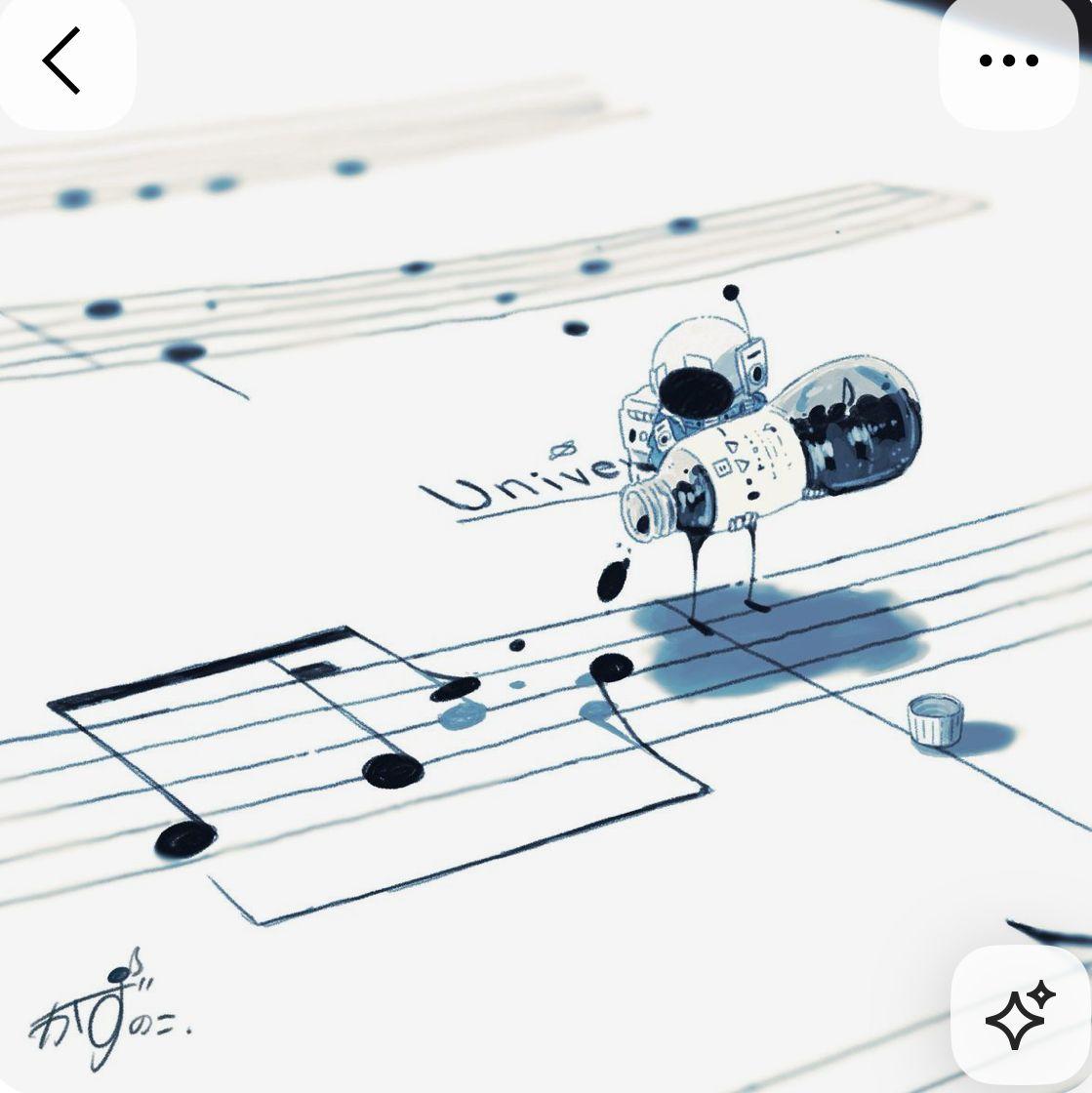 a music note with a cartoon character on it