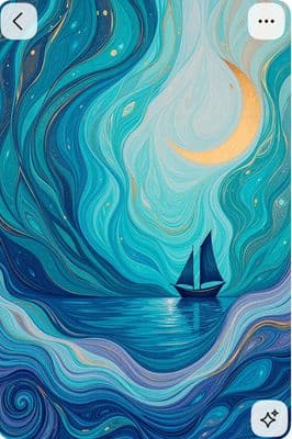 a painting of a sailboat on a body of water