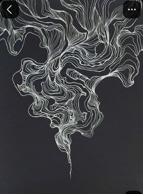 a cell phone with a drawing on the screen