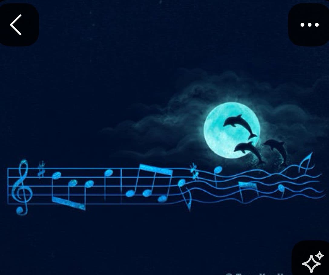 two dolphins jumping out of the water at night