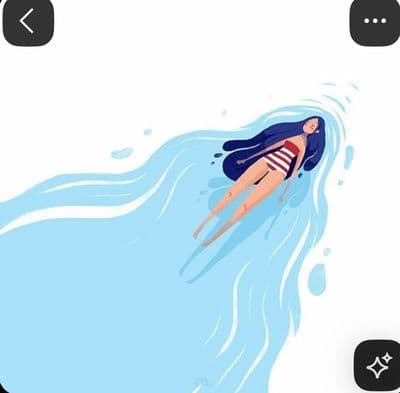 a woman floating on top of a body of water