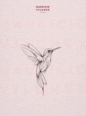 a drawing of a hummingbird flying in the air