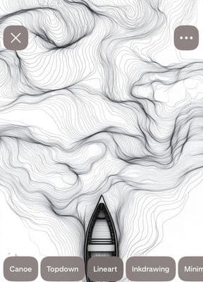 a boat floating on top of a lake surrounded by mountains