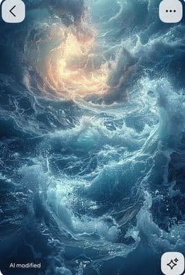 a cell phone with a picture of a large body of water