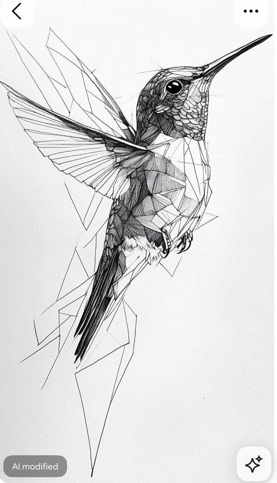 a black and white drawing of a hummingbird