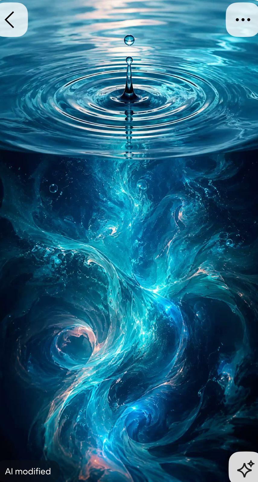 a picture of a water drop in the ocean