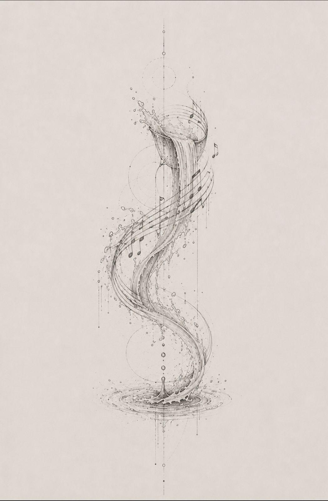 a black and white drawing of a spiral