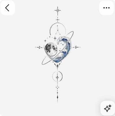 a drawing of the earth and stars on a white background