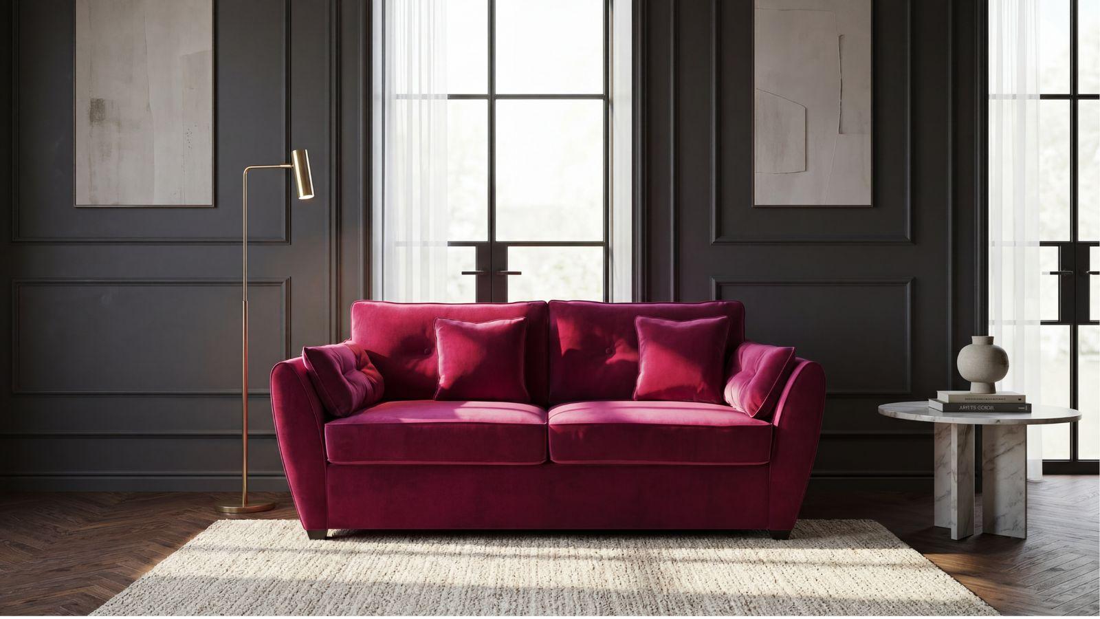a living room with a couch and a table