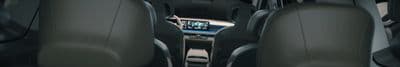 the interior of a car with seats up