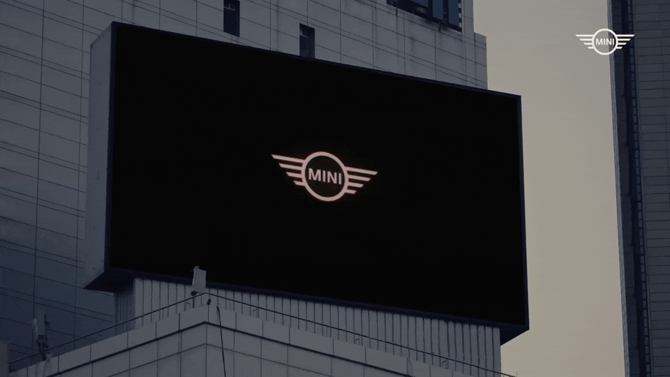 a large sign on the side of a building