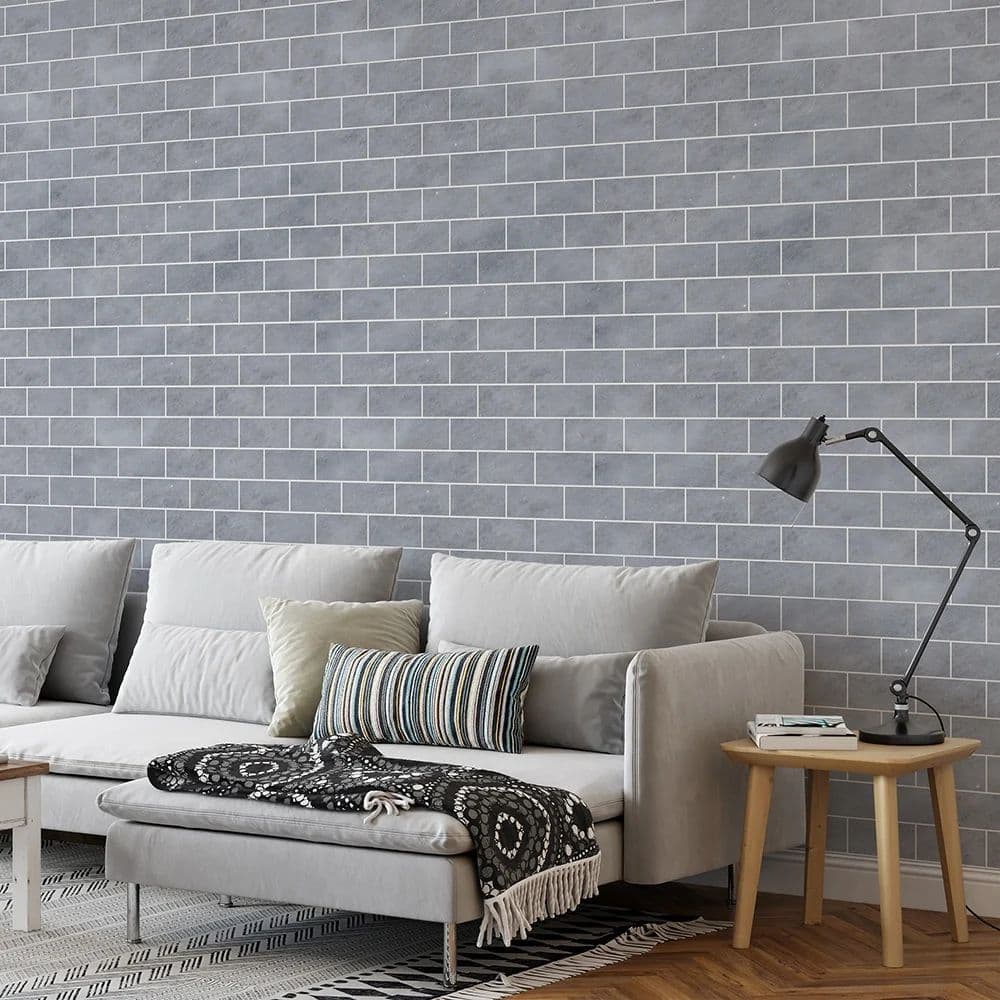 a living room with a couch and a table