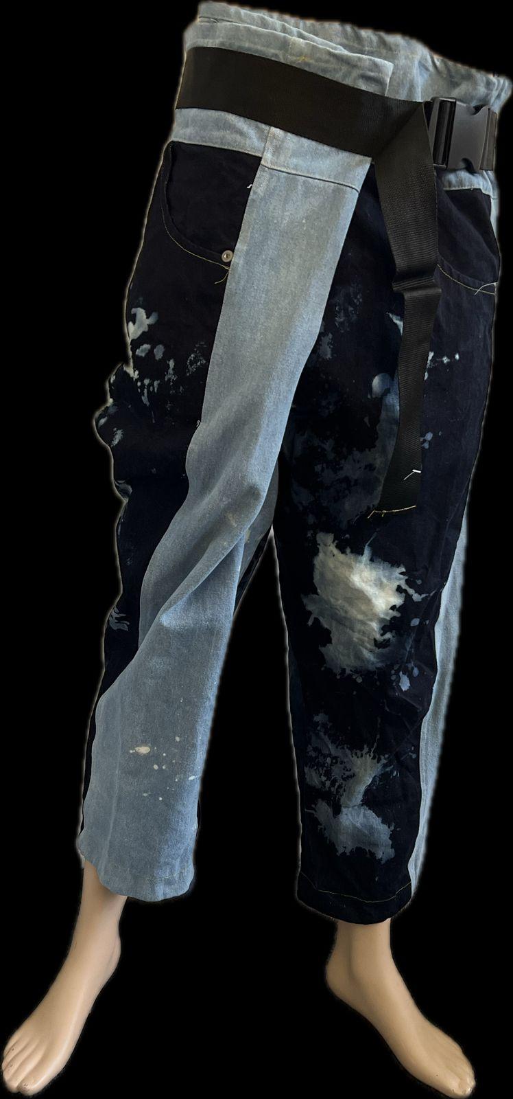 a mannequin's jeans with a black belt