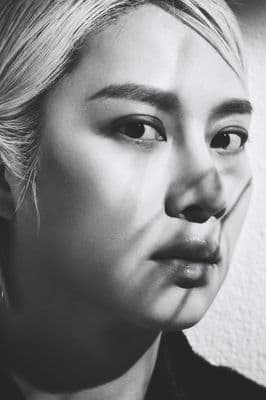 a black and white photo of a woman's face