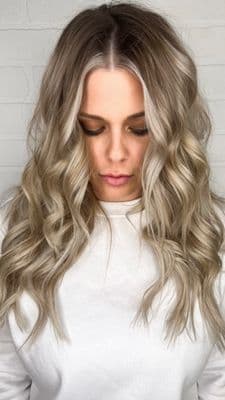 a woman with blonde hair wearing a white sweater