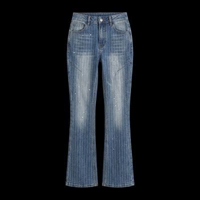 a pair of jeans with holes on the side