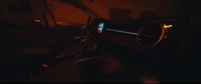 a close up of a steering wheel in a car