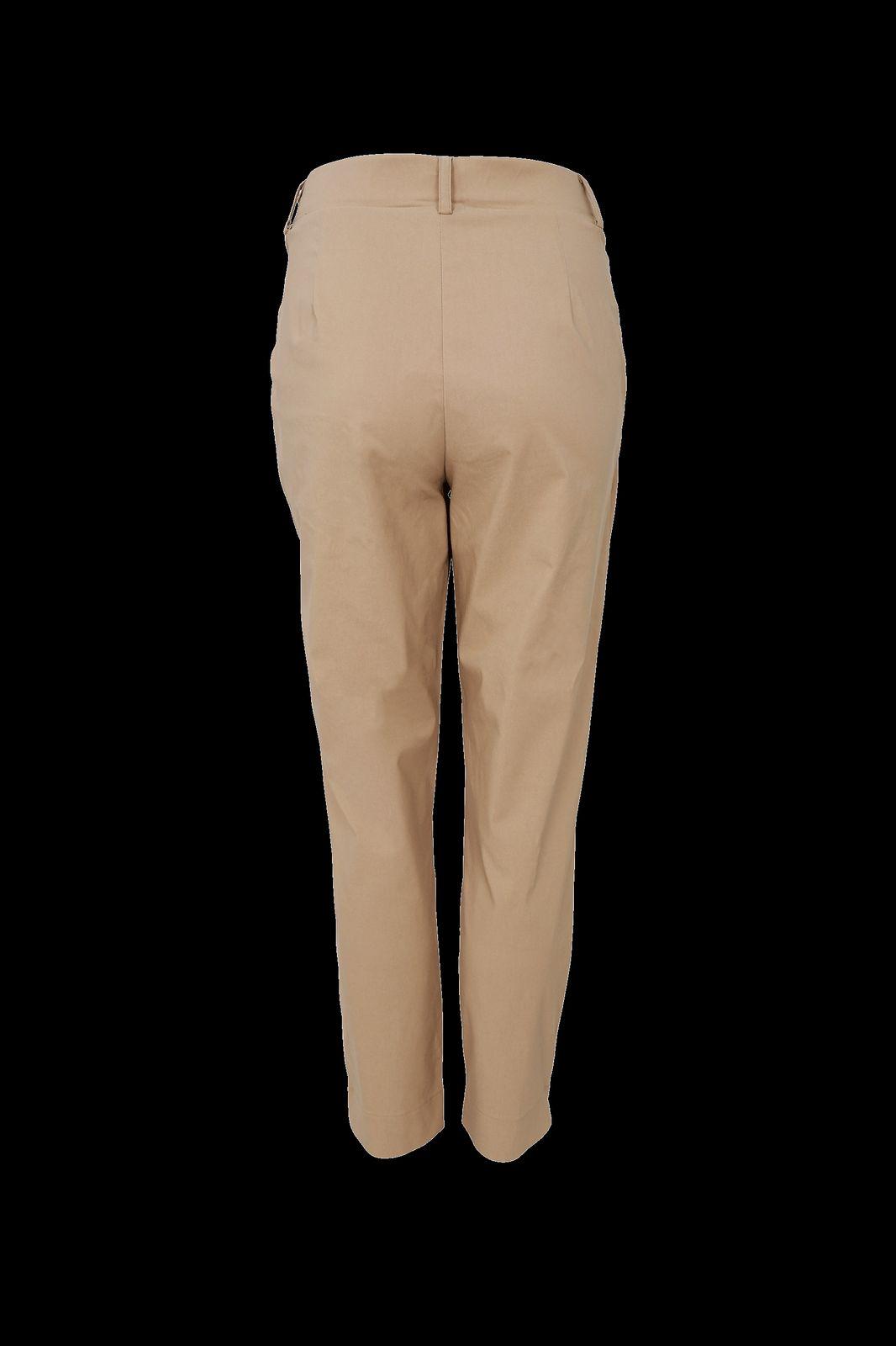 a woman's tan pants on a black background