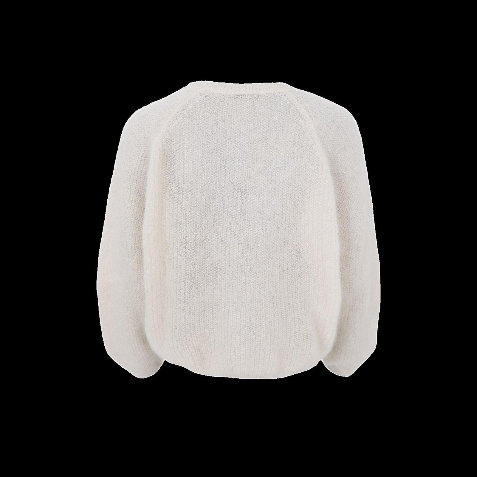 a white sweater on a black background