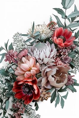 a bunch of flowers that are sitting on a table