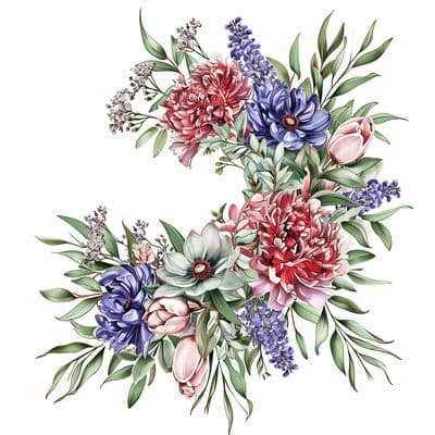 a watercolor painting of flowers and greenery