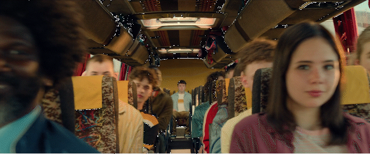a group of people riding on a bus