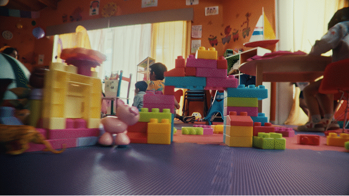 a child's play room with toys and toys on the floor