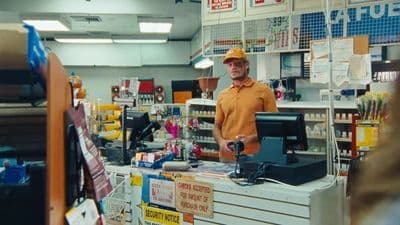 a man standing in front of a cash register in a store